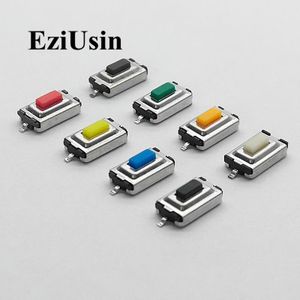 100 Stuks Tact Touch Micro Switch 3X6X2.5MM 3*6*2.5 Smd Wit Rood Zwart Zwart Oranje Groen Blauw bruin Knop Hoofd