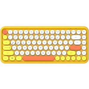 Ajazz 308i Draadloze Toetsenbord Stoom Punk Retro Ronde Keycap Universele 84 Toetsen Bluetooth Toetsenborden Voor Pc Laptop Gaming Toetsenbord