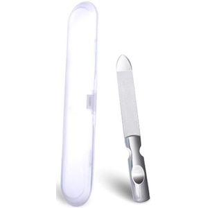 Nagelvijlen Rvs Dubbelzijdig Nail Filer Met Anti-Slip Handvat Metal Nail File Manicure Pedicure Tool Voor nail