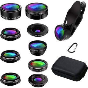 Telefoon Camera Lens, 9 In 1 Telefoon Lens Kit Voor X Xs Max 8 7 Plus Samsung S10 S10E S9 S8