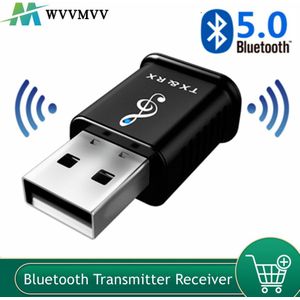 Wvvmvv 2 In 1 Bluetooth 5.0 Zender Ontvanger Mini 3.5Mm Aux Stereo Draadloze Bluetooth Adapter Voor Draadloze Koptelefoon Tv MP3