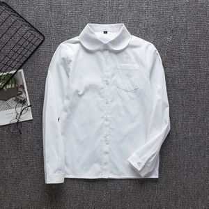 School Uniformen Lange Mouwen Wit Shirt Vrouwen Japanse Student Meisjes En Jongens Uniform Top Grote-Size XS-5XL Eenhoorn JK uniform