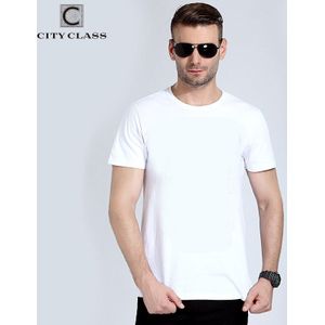 Stad Klasse 100% Katoen Top Tees Plain White Kleur Basic T-shirt Voor Man Comfortabele Causale Mode Mannen Fitness t-shirts 7546 w