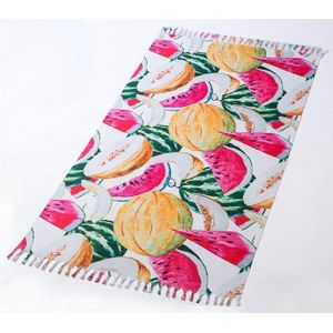 Fruit patroon Turkse katoen met kwastje strandlaken katoen linnen zon sjaal sneldrogende badhanddoek Vrouwen Winter Sjaal