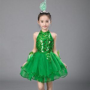 Groene Meisjes Ballet Jurk Voor Kinderen Meisje Jazz Dans Kostuums Voor Meisjes Dans Jurk Meisje Prestaties Kostuum Stadium Dancewear