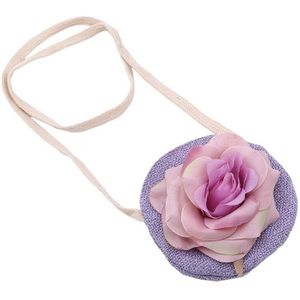 Bloem Kinderen Schoudertas Leuke Kid Schoudertas Coin Pouch Handgemaakte Rose Flower Purse Crossbody Tas