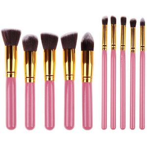 Sdsp 10 Stuks Make-Up Borstel Kit Borstels Kit Make Up Borstel Gereedschap Kit Eye Liner Zachte Natuurlijke-Synthetische Hairbeauty borstels Kit