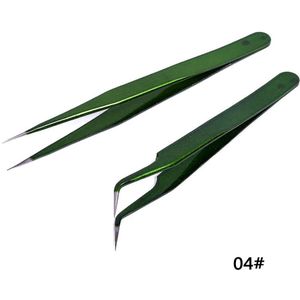 2 Stuks Anti-Statische Pincet Voor Wimper Extension Wenkbrauw Rvs Set Schoonheid Precisie Pincet Makeup Kit Reparatie Tools