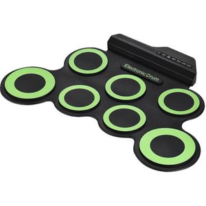 Draagbare Elektronische Drum Digitale Usb 7 Pads Roll Up Drum Set Siliconen Elektrische Drum Pad Kit Met Drumsticks Voetpedaal