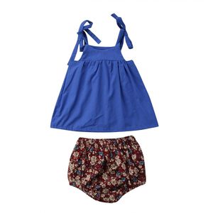 Pasgeboren Baby Meisjes Tutu Mouwloze Paars Tops + Shorts Broek Bloem Zomer Outfit Kleding