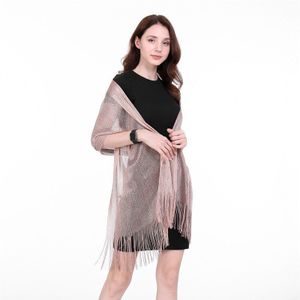 Avondjurken Shawl Party Sjaal Voor Vrouwen Gouden Zilveren Draad Tassel Bruiloft Sjaals Bruids Lange Bolero Schouderophalen Cape