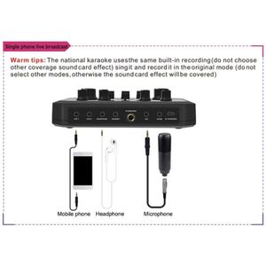 KX4A Computer Input Mixer Geluidskaart Slimme Ruisonderdrukking Clear Voice Veel Compatibel Met Tablet Laptop Computer