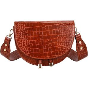 Luxe Mode Vrouwen Crossbody Tas Krokodil Halve Cirkel Zadeltassen Soft Leder Schoudertassen Voor Dames Handtassen