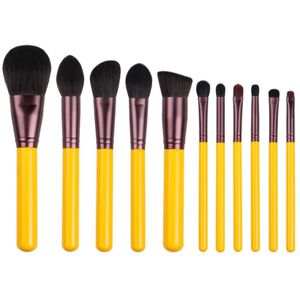 Mydestiny Makeup Brush-Geel Serie 11Pcs Synthetisch Haar Borstels Set-Face & Eye Cosmetische Pen-Kunstmatige haar-Beauty-Beginer Tool