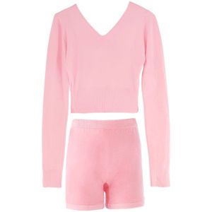Stijl Vrouwen Ballet Dans Pak 2 Stuks Trui Tops Met Shorts Herfst Winter Warm Adult Knit Dance Kostuums Voor ballet