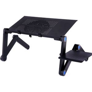 Verstelbare Aluminium Laptop Bureau Ergonomische Draagbare Tv Bed Lapdesk Lade Pc Tafel Stand Notebook Tafel Desk Stand Met Muismat