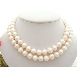 33 ""10-11mm Witte Parel Ketting