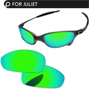 Papaviva Emerald Green Spiegel Gepolariseerde Vervanging Lenzen Voor Juliet Zonnebril Frame 100% UVA en UVB Bescherming