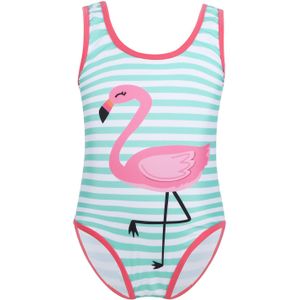 Zomer Kinderen Meisjes Een stuk Badmode Brede Schouderbanden Flamingo Patroon Gedrukt Badpak Badpak Badpak Beachwear