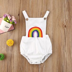 Baby Kleding Peuter Kids Baby Jongens Meisjes Kleding Zus Bijpassende Regenboog Print Mouwloze Romper Jurk Outfits Set Casual Dress