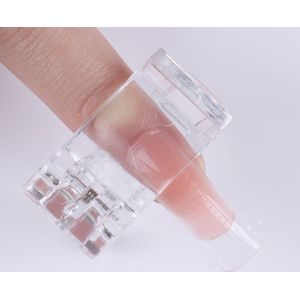 L-08 100 Pcs/Case Dual Vormen Valse Nail Mold Clear Full Cover Polygel Nail Tips Uv Gel Dual Formulieren en Acryl Nail Systeem Vormen
