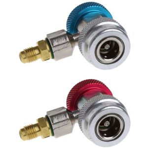 2 Stuks Auto Auto Freon R134A H/L Snelkoppeling Adapters Airconditioning Koelmiddel Verstelbare Een/C Spruitstuk gauge