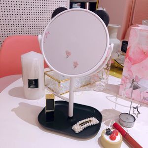 Make-Up Spiegel Cosmetische Spiegels Ronde Vorm Desktop Spiegel Dubbelzijdig Backlit Spiegels Tafel Spiegel Schoonheid Kleine Spiegels
