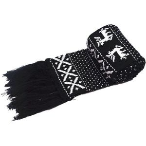 Rendier Kerst Sjaal Voor Paar Liefhebbers Zwart Rood X-MAS Gebreide Shawl Dubbele plank Breien Sjaal Wrap Met Lange Kwastje YG492