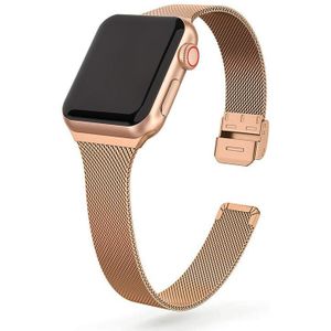 Slanke Riem Voor Apple Horloge Se 6 5 4 Band 44Mm 40Mm Rvs Metalen Armband Voor Iwatch serie 3 2 1 Accessoires Horlogeband