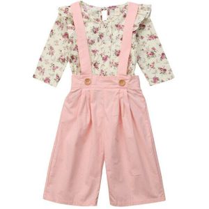 2 STUKS Peuter Kids Baby Meisje Winter Kleding Bloemen Tops + Broek Overall Outfits zoete meisje kleding set