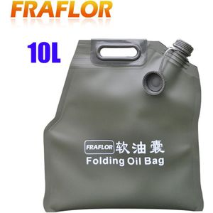 10L Liter Draagbare Vouwen Benzine Tas Blikjes Spare Olie Opslag Blaas Brandstoftank Benzine Emmer Duurzaam Jerry Kan Jerrycan