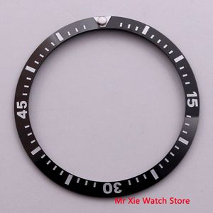 41Mm Zwarte Keramische Bezel Lichtgevende Dot Wit Marks Horloge Bezel Fit 44Mm Automatisch Uurwerk Horloge
