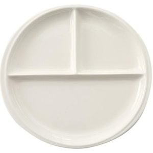 10 Inch Bone China Plaat Eenvoudige Porselein Plaat Drie Compartimenten Ontbijt Steak Ronde Keramische Servies Home Decor