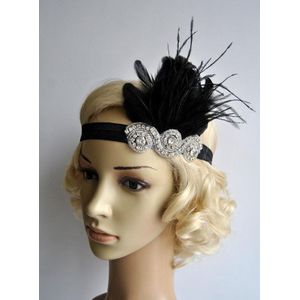 De Great Gatsby 20's flapper Hoofddeksel Vintage Bridal 1920 s Hoofddeksel Strass hoofdband bruidsmeisje flappper hoofddeksel