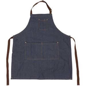 Schorten Denim Eenvoudige Blauw Uniform Unisex Volwassen Jeans Schorten Voor Vrouw Mannen Mannelijke Dame Keuken Koken schortjes