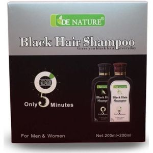 Denature Zwart Haar Baard Snor Shampoo 200 + 200 = 400Ml Voor Mannen Voor Vrouwen Beyaz Saç Kapatıcı, saç Siyahlaştırıcı Şampuan