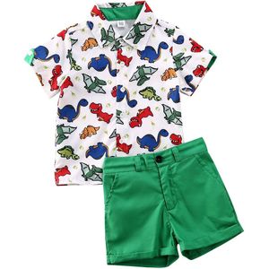 Baby Zomer Kleding 1-6Y Casual Kids Baby Jongen Korte Mouw Kleurrijke Dinosaurus T-shirt Tops Shorts Broek 2 Stuks Outfit sets