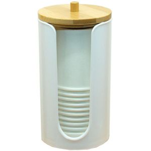 Wegwerp Papier Cup Organizer Opbergdoos Met Bamboe Deksel Make Organizer Wattenschijfje Opslag Rack Mondwater Cup Doos
