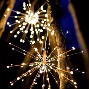 Festival Opknoping Starburst String Lights 100-180Leds Diy Vuurwerk Koperen Fairy Guirlande Kerstverlichting Outdoor Twinkle Licht