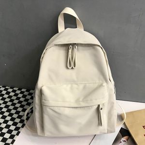 Trend Vrouwelijke Rugzak Mode Canvas Vrouwen Rugzak Effen Kleur Schoudertassen Effen Kleur Tiener Meisje Schooltas