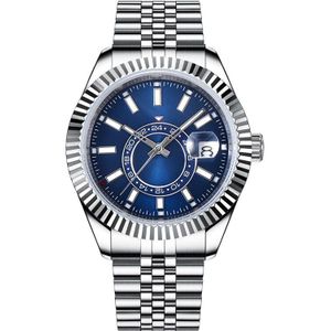 40 Mm Rvs Case Automatische Sport Heren Horloges Blauw Steriele Wijzerplaat Lichtgevende Machines Heren Horloge