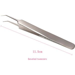 Valse Wimper Pincet Rvs Geënt Wimper Pincet Anti-Statische Elleboog/Rechte Pincet
