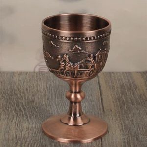 Europese Carving Patroon Vintage Kasteel Klassieke Metalen Whiskey Cup Handgemaakte Kleine Beker Huishoudelijke Koperen Wijnglas Bar Tool