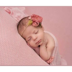 Pasgeboren baby hoofdband fotografie props camellia guirlande volle maan 100 dagen party studio hoofdtooi haar accessoires