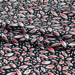 100Cm * 148Cm Vintage Kleine Blad Satijn Print Materiaal Voor Dress Shirt Sjaal Glanzend Zacht Glad