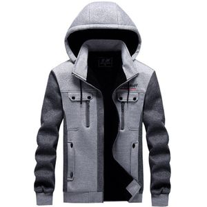 Herfst Winter Truien Voor Mannen Casual Streetwear Plus Fluwelen Warm Hooded Sweater Mannen Rits Sportkleding Hoodie Zakken