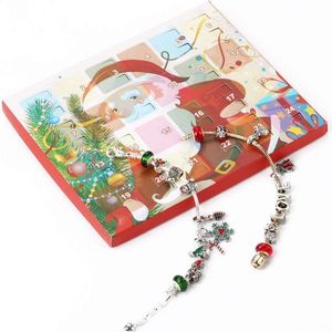 DIY Kerst Advent Kalender voor Kinderen Mode-sieraden Komst Kalenders Charm Armbanden Ketting Kerst Kinderen Box