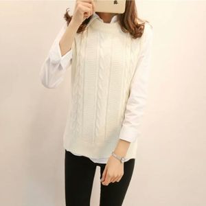 Sweater Vest Women Side-slit Knitting O-neck Solid Asymmetric Sleeveless Korean Casual Vintage Outwear Autumn Womens
