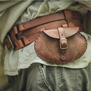 Middeleeuwse Bag Viking Pocket Riem Lederen Mini Portemonnee Vrouwen Steampunk Knight Piraat Kostuum Gear Accessoire Cosplay Voor Volwassen