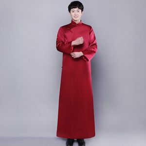 Black Chinese Mannen Robe Kimono Faux Zijde Bad Gown Badjas Nachtjapon Nachtkleding Hombre Pijama